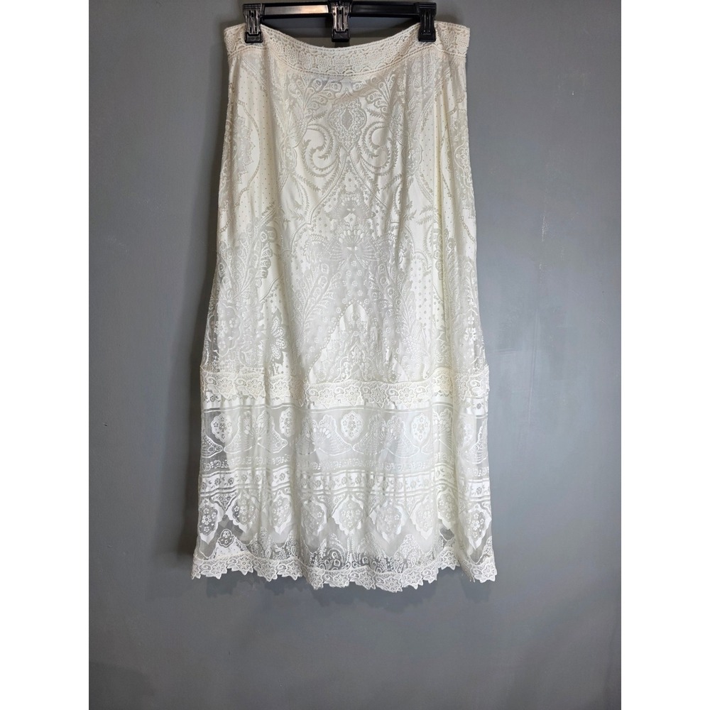 Farm rio anthropologie Stacie skirt  ivory large